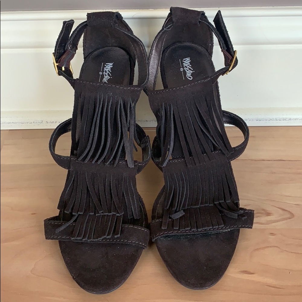 Dark brown Massimo suede heels